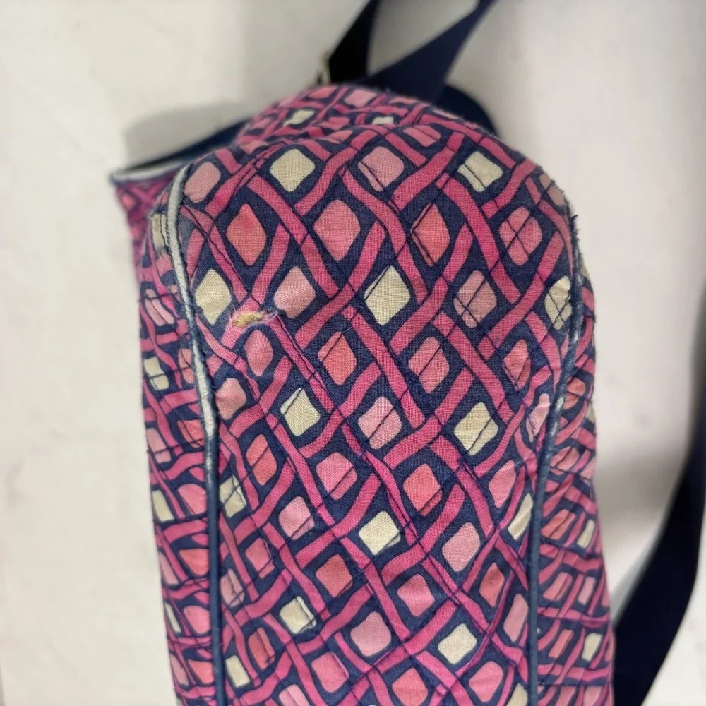 Vera Bradley Katalina Pink Diamonds Messenger Laptop Bag Travel Preppy